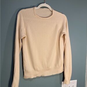 Lord & Taylor Cream Crew Neck Cashmere Sweater Sz S